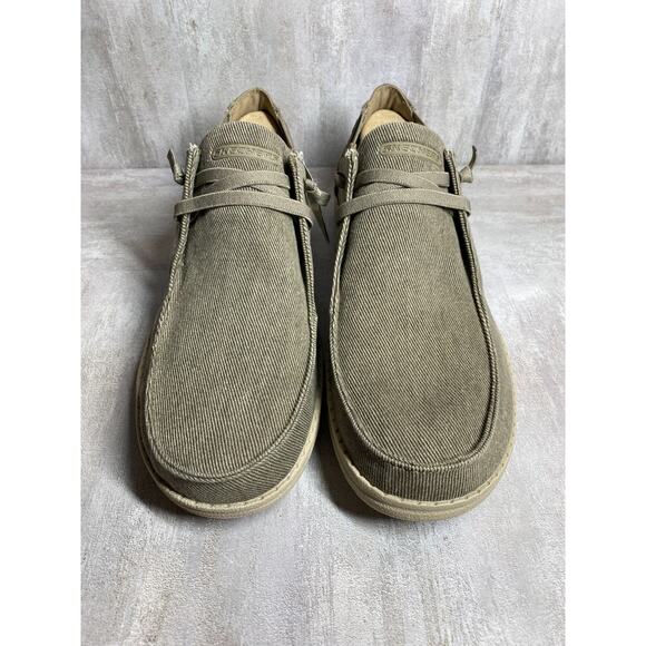 Skechers Shoes Mens 13 Khaki Streetwear Slip On Air Cooled Memory Foam Classic - Picture 1 of 13